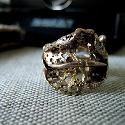 Prismera Design - FAVORITE: Ash Leaf Ring :  sterling silver stainless steel floral silhouette jewelry