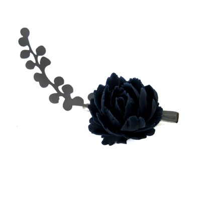Midnight Branch Rose Clip
