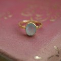 GEM RING: Oval Aqua Chalcedony