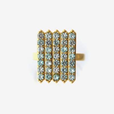 Birthstone Pavé Cocktail Ring - Aquamarine