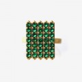 Birthstone Pavé Cocktail Ring - Emerald