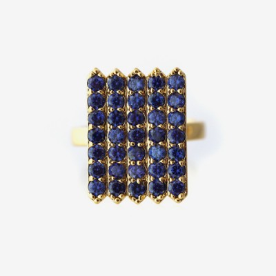 Birthstone Pavé Cocktail Ring - Sapphire