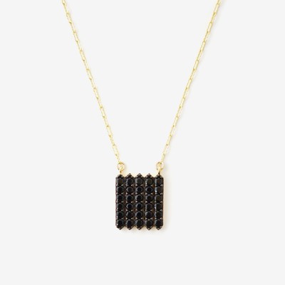 Mini Black Shield Pavé Necklace