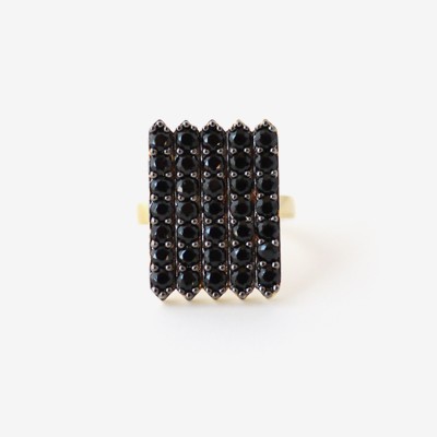 Black Shield Pavé Ring