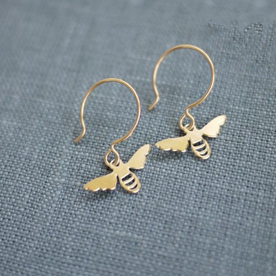 Tiny Golden Bee Earring