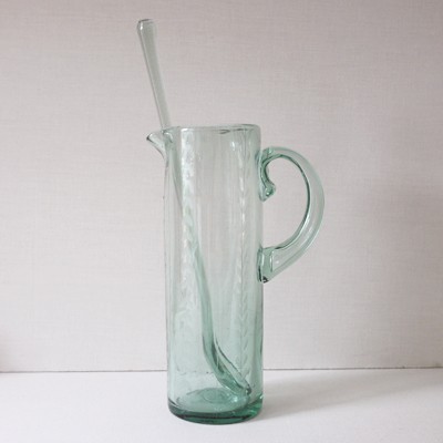 Recycled Glass Pitcher with Spoon (1 LEFT)