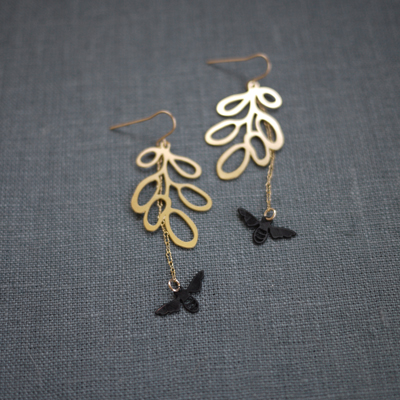 Honey Locust Bee Earring I