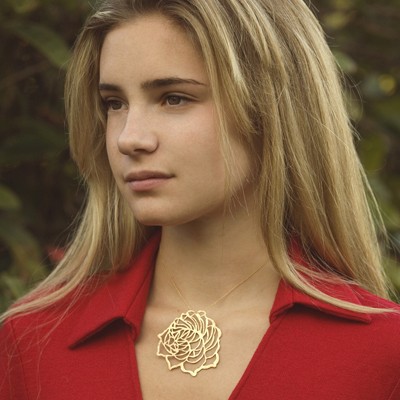 Prismera Design - FAVORITE: Hopewell Necklace :  sterling silver stainless steel floral silhouette jewelry