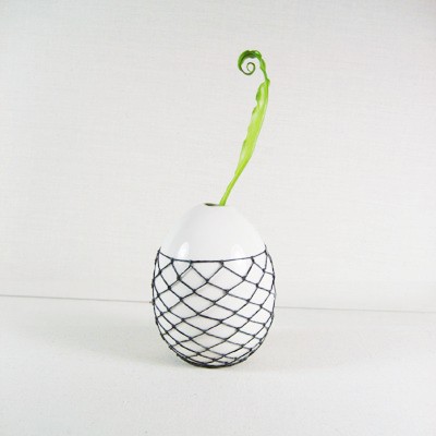 Prismera Design - Woven Bud Vase :  sterling silver stainless steel floral silhouette jewelry