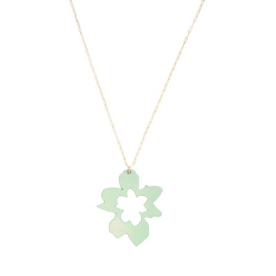 Orchid Necklace: Mint Green