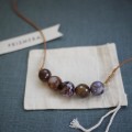 Leather Agate Necklace - Violet II